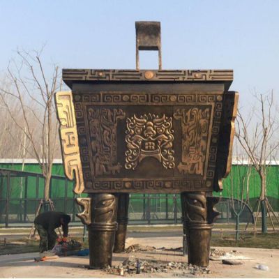 園林戶(hù)外大型銅鼎雕塑