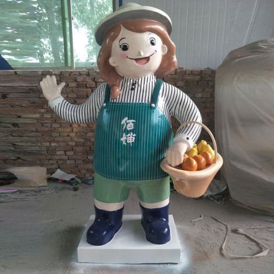 飯店農場(chǎng)玻璃鋼卡通人物雕塑