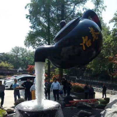 景區戶(hù)外大型玻璃鋼大型仿真流水壺雕塑