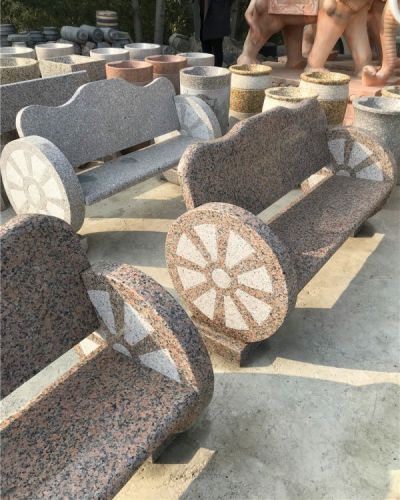 花崗石石雕創(chuàng  )意公園石凳雕塑