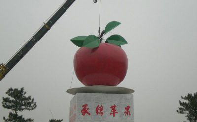 園林景觀(guān)不銹鋼蘋(píng)果雕塑
