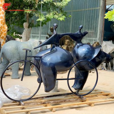 抽象人物景觀(guān)戶(hù)外園林騎自行車(chē)情景小品