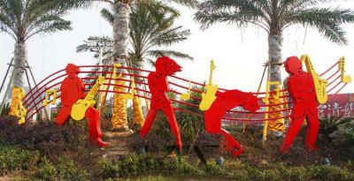 公園不銹鋼剪影樂(lè )隊雕塑