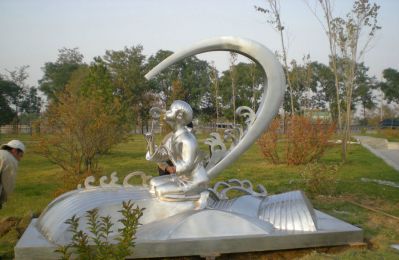 不銹鋼棒棒糖女孩公園景觀(guān)兒童雕塑