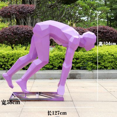學(xué)校戶(hù)外抽象跑步運動(dòng)人物剪影玻璃鋼雕塑