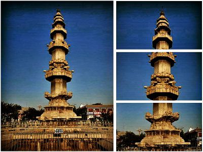 古建筑景區大理石浮雕石經(jīng)幢
