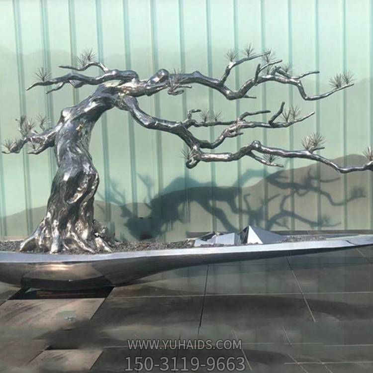 不銹鋼抽象園林景觀(guān)樹(shù)擺件雕塑