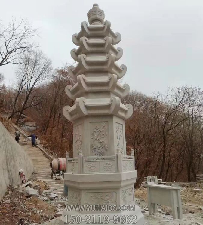 大理石石雕戶(hù)外景觀(guān)佛塔雕塑