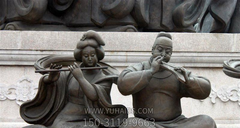 公園吹奏樂(lè )器的唐代人物銅雕吹奏雕塑 公園吹奏樂(lè )器的唐代人物銅雕吹奏雕塑