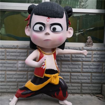 電影院玻璃鋼彩繪戶(hù)外園林景觀(guān)哪吒雕塑