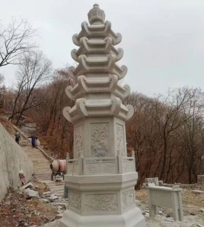 大理石石雕戶(hù)外景觀(guān)佛塔雕塑