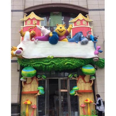 大型商場(chǎng)游樂(lè )場(chǎng)幼兒園泡沫玻璃鋼卡通樹(shù)脂門(mén)頭雕塑