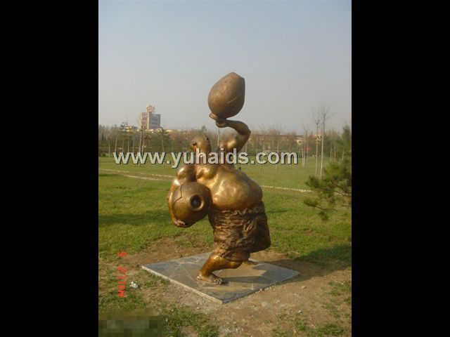 幾個(gè)公園園林人物銅雕景觀(guān)雕塑
