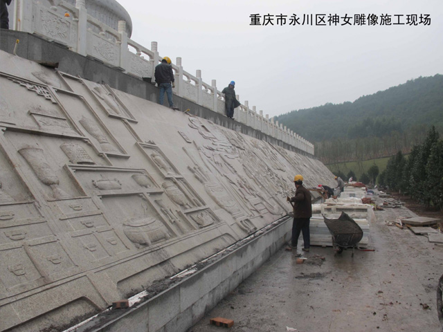 神女廣場(chǎng)欄桿浮雕工程施工現場(chǎng)