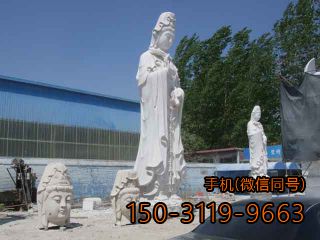 漢白玉單面觀(guān)音側視圖
