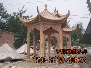 晚霞紅園林景觀(guān)單層涼亭