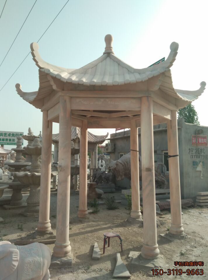 晚霞紅單層、單檐、加厚、六角涼亭